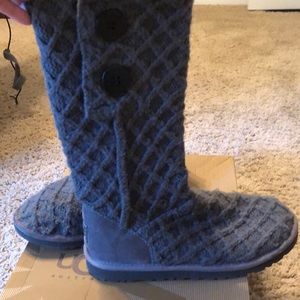 Ugh Kids lattice 2 button boots